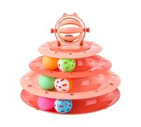 Interactive Cat Toy Turntable, Pet Cat Turntable Ball 4-Tier Tower, Indoor Outdoor Pet Cat Ball Toy, Fun Pet Cat Turntable Ball, Physical Exercise Toy, Easy To Use, Portable for Bedroom