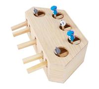 Interactive Cat Toys, Whack Game Cat Toys Scratching, Wooden Interactive Cat Toy, Wooden Kittens Whack Mole Puzzle Relieve Toy, 5 Holes Cat Scratcher, Enrichment Cat Toy For Playful Cats And Kittens