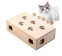 Interactive Cat Toys Wooden - Cat Toys Interactive | Wooden Kittens Whack Mole Puzzle Relieve Toy | Interactive Scratching Toy Cat Toy Solid Wood Construction | Engaging Cat Puzzle Toy for Indoor Cats