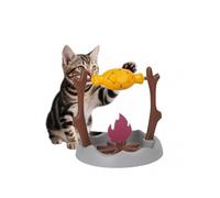 Interactive Cat Treat Dispensing Slow Feeder Rotatable Grill Campfire Interactive Cat Toy