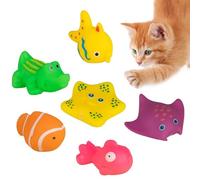 Interactive Cat Water Toys, Floating Fish Set for Bath or Pool Time Fun, Kitten Play Toy to Reduce Boredom in Bathroom Backyard or Pet Swimming Tub, Multicolor, 6 Pieces