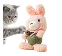 Interactive Catnip Balls with Bunny Plush Toys, Bell Chew Toys for Teething Cats, Indoor Cat Play Toys for Kittens, Teething and Entertainment Catnip Chew Ball, Plush Bunny Cat Toy with Fun Bell