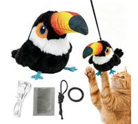Interactive Chirping Fowl - Motion Sound Plush, Rechargeable Catnip Animal, | Chirping Bird Cat Toy Flapping Wings Cat Toys Chirping Bird Touch Activated Catni Play Kitten Boredom Exercise Pet Enrichment