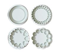 Interactive Cookie Cutter Set, Flower Shaped Cracker and Dough Molds, 4 Piece Chocolate Form & Pastry Shaper Tool Kit for Baking, Decorating, Homemade Dessert Crafting 1.85 Inches