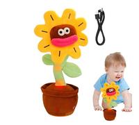 Interactive Dancing Sunflower Toy Singing Shaking Talking Repeat Sound Voice Recording Plush Flower Glowing Musical Pot Plant Fun Animated Kids Educational Birthday Decoration Entertain