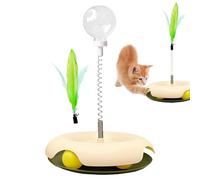 Interactive Delicious Puzzle Juguetes para Gatos - Juguete dispensador de alimentos para gatitos | Atractivo juguete de rompecabezas con pluma, alimentación multifuncional para mascotas y juego