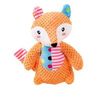 Interactive Dog Chew Toy - Plush Animal Shape | Cloth Squeaky Toy with Crinkle Paper Functions, Puppy 26.5x7.3x30cm and Fox 19.5x10x23cm Styles, Long Tail Enrichment Accessory for Indoor Outdoor