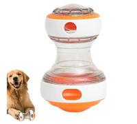Interactive Dog Treat Dispenser, Puppy Treat Rolling Dispenser, Slow Feeder, Brain Stimulation Training Toy Design for Small and Medium Dogs, 3,35 x 3,35 x 5,91 pulgadas, azul, naranja