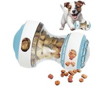 Interactive Dog Treat Dispenser, Puppy Treat Rolling Dispenser, Slow Feeder, Brain Stimulation Training Toy Design for Small and Medium Dogs, 3.35x3.35x5.91 Inches, Blue, Orange