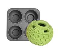 Interactive Dog Treat Dispensver Toy - Slow Food Puzzle Ball con silicona 4-Cavity Tray | Gel Toy Toy For Training Agressive Chewers, Pequeño Perro Smart Reward Feeder For Enrichment Game Activity