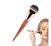 Interactive Flat Foundation Brush, Flat Makeup Brush Ultra Thin, Soft Bristles, Portable Wooden Handle Applicator for Cream Blending, Powder Buffing, Cosmetics, 6,73 x 1,42 pulgadas