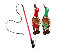 Interactive Flirt Toy - Cuerda de varita para perseguir y Tug of War, Teaser Wand with Nylon Rope Tether Lure Toy para perros pequeños y medianos Adawd