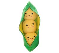 Interactive Fun Pea Pod: Ofreciendo un diseño de novela en una linda forma de vaina de guisante de estilo caricatura, this plush toy features 3 round "beans" with different expresions and postures