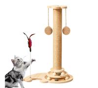 Interactive Indoor Cat Toy - Cat Scratching Post | Interactive Indoor Cat Toy | Indoor Cat Feather Toy | 4-in-1 Pet Scratching Post, Interactive Mental Physical Exercise Toy For Indoor Kittens