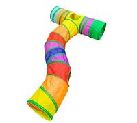 Interactive Indoor Play Tunnel, Peek Hole Kitten Activity House, 57,09 x 31,5 x 9,84 pulgadas, plegable Colorful Design, Soft Durable Material, Cat Tunels for Small Pets Home Use