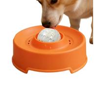 Interactive Lick Bowl, Pet Slow Feeder Dish, 6.5 Inches Rotating Ball Feeding Plate with Anti Choke Design, Durable Food Grade Silicone Build, Stress Relief Eating System, Cat Dog Use