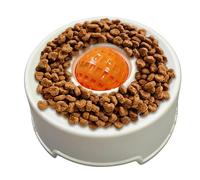 Interactive Lick Bowl, Pet Slow Feeder Dish, 6.5 Inches Rotating Ball Feeding Plate with Anti Choke Design, Durable Food Grade Silicone Build, Stress Relief Eating System, Cat Dog Use