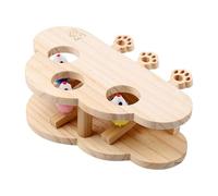 Interactive Mole Design Whack Game, Pet Cat Exercise Toy, Wooden Cat Scratcher Toy, Indoor Pet Exercise Toy 28x21cm for Home, Indoor, Living Room, Bed Room, Outdoor, Wood Color