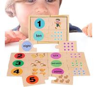 Interactive Number Puzzles for Toddler, 1-3,Portable Educational Wood Number, Interactive Kindergarten Learning Games for Preschool and Classroom Activities, 4.61x1.77x6.5 Inches