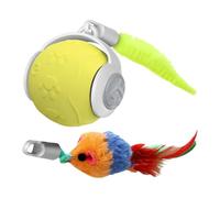 Interactive Pet Sphere - 4.2cm Silicone Electronic Auto Motion Toy, Rolling Game Unit | Multi Mode Lighting Feature With Tail Action, Engaging Activity Tool For Indoor Exercise Training And Playful En