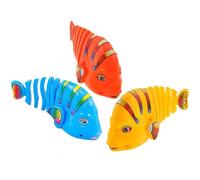 Interactive Plastic Wind-Up Wiggle Fish Toys - Clockwork Swinging Cartoon Fish Toys - 360° Rotating Baby Wind Up Cat Pet Plastic Toy - Fun and Safe Bath Time Toys for Kids (3 Pcs C)