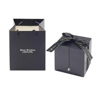 Interactive Present Box, Preserved Flower Case, Double Open Romantic Floral Keepsake, Responsive Elegant Offering for Her, Wife, Girlfriend, Mom on Birthday and Mothers Day 4.02x3.86x4.33 Inches