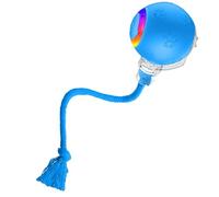 Interactive Rechargeable Balls Cat & Dog Toy, Automatice Ballwith Brid Sound, Electric Cats Ball Toys with Rope, Rolling Moving CatBall with Tail for Dog/Cat (Blue)