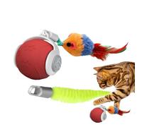 Interactive Rolling Ball - Cat Toy for Playtime Fun | Silicone Electronic Components with Tail, 3 Modes Smart Auto Game for Teeth Grinding, Self Entertainment, Boredom Relief, Running Exercise