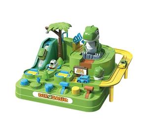 Interactive Speed Challenge Game - Dinosaur Race Track Toy, Sliding Ramp Adventure Play System, Christmas Theme Activity Accessory for Kids Boys Girls Home School Kindergarten Floor Use | Fun Creative
