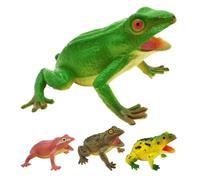 Interactive Squeaking Frog Toys - 4 Pack Colorful Soft Bath Figures
