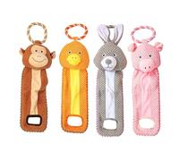 Interactive Squeaky Dog Toy, Tough Teething Ring with Internal Squeaker, juego de goma duradero de 6,5 pulgadas, polímero resistente, moderno estético con acabado naranja de alta visión, equipo de