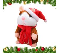 Interactive Talking Hamster - Plush Mimic Pet repite sus palabras, divertido hámster eléctrico con cabezal con la cabeza | Juguete de eco de voz educativa, peluche de mascotas que hablan realista, jug
