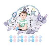 Interactive Toddler Play Gym, Detachable Toys for Early Learning, Washable Toddler Floor Play Mat for Kids, Sensory Motor Development Play Mat for Visual, Hearing, Preschool Activities