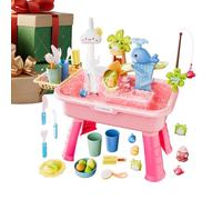 Interactive Water Table Fun Sensory Playset, 30 pulgadas Kids Activity Play Sink with Water Pump, Table with Splash Features, Outdoor Toy with Colorful Design, Fun Activity for Boys Girls Summer Pool