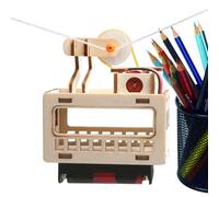 Interactive Wooden Cable Car Model Set - DIY Wooden Outdoor Sightseeing Cable Car | Small Invention Science Experiment Model Toy | 2.91x2.36x3.74 Inches, Natural Wood, 3D Mechanical Building Kit