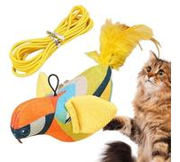 interactivo para gatos,Animal realista con Gorjeo | estimulante eléctrico con cuerda para gatos, para interior y exterior, juego solitario propietario práctico instinto