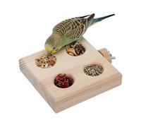 Interactivo para pájaros: Elimina la ansiedad de alimentación sin Esfuerzo, estación de forraje de Madera Perforada, Percha integrada + Accesorios de Montaje, ecológico para Patio Interior y