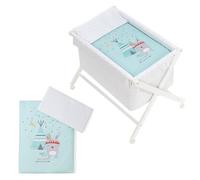 Interbaby 92082-58 - Minicuna de Madera con Textil Tipi Oso Menta, unisex, Universo rosa