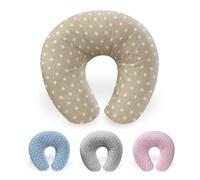 Interbaby Almohada Embarazada Algodón 55x55 cm, Relleno de Silicona | Cojin Lactancia Bebe Cómodo, Fácil Lavado, Versátil | Cojin Embarazada para Recientes y Futuras Mamás | Star Beige