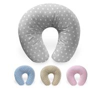 Interbaby Almohada Embarazada Algodón 55x55 cm, Relleno de Silicona | Cojin Lactancia Bebe Cómodo, Fácil Lavado, Versátil | Cojin Embarazada para Recientes y Futuras Mamás | Star Gris