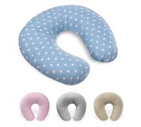 Interbaby Almohada Embarazada Algodón 55x55 cm, Relleno de Silicona | Cojin Lactancia Bebe Cómodo, Fácil Lavado, Versátil | Cojin Embarazada para Recientes y Futuras Mamás | Star Azul