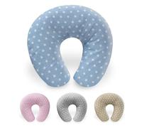 Interbaby Almohada Embarazada Algodón 55x55 cm, Relleno de Silicona | Cojin Lactancia Bebe Cómodo, Fácil Lavado, Versátil | Cojin Embarazada para Recientes y Futuras Mamás | Star Azul