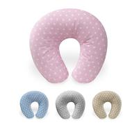 Interbaby Almohada Embarazada Algodón 55x55 cm, Relleno de Silicona | Cojin Lactancia Bebe Cómodo, Fácil Lavado, Versátil | Cojin Embarazada para Recientes y Futuras Mamás | Star Rosa