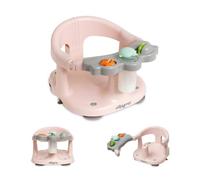 Interbaby Asiento Bañera Bebé Antideslizante con Ventosas | Asiento Baño Bebé Seguro y Ergonómico | Silla Bañera y Ducha Bebé 6-24 Meses | Sillón de Baño Infantil Cómodo y Estable (Rosa)