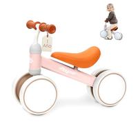 Interbaby Bicicleta de Equilibrio sin Pedales Bebé 1 a 3 Años (Rosa) | Primera Bici y Correpasillos 12-36 Meses | 4 Ruedas Seguras, Ligera de Acero | Regalo Bebé