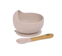 Interbaby - Bol Bebe Ventosa Silicona | Bol Bebe Antivuelco y Cuchara Bebe Aprendizaje | Cuenco Ventosa Bebe Antideslizante, Cómodo | Silicona Suave, Antibacterias, Sin BPA | Rosa Maquillaje