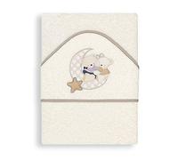 Interbaby - Capa de Baño Bebe Beige | Toalla Bebe con Capucha 100% Algodón, 100x100cm, Unisex | Suave, Cómoda, Secado Rápido | Ideal para Recién Nacidos, Bebes y Niños Pequeños | Diseño Osito Amoroso