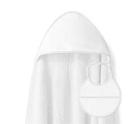 Interbaby - Capa de Baño Bebe Blanco + Babero | Toalla Bebe con Capucha 100% Algodón, 100x100cm, Unisex | Suave, Cómoda, Ideal Recién Nacidos, Bebes y Niños Pequeños | Diseño Punto de Cruz Liso