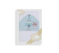 Interbaby - Capa de Baño Bebe Blanco/Verde | Toalla Bebe con Capucha 100% Algodón, 100x100cm, Unisex | Suave, Cómoda, Secado Rápido | Ideal Recién Nacidos, Bebes y Niños Pequeños | Diseño Tipi Oso
