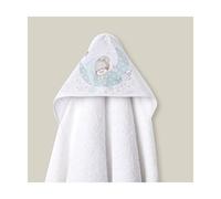 Interbaby - Capa de Baño Bebe Blanco/Verde | Toalla Bebe con Capucha 100% Algodón, 100x100cm, Unisex | Suave, Secado Rápido | Ideal Recién Nacidos, Bebes y Niños Pequeños | Diseño Bear Sleeping
